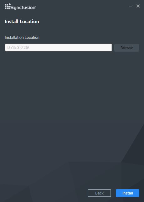 Syncfusion Web Sample Creator setup install location wizard