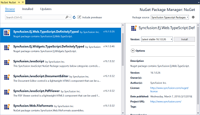 Install NuGet Packages in Typescript
