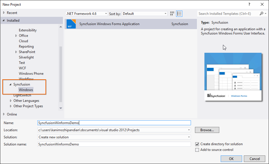 Project Templates For Windows Forms WinForms Syncfusion