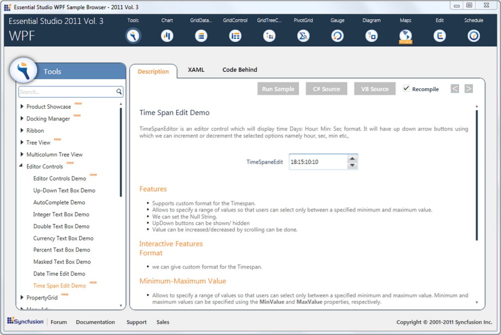 Getting Started With Wpf Timespan Editor Control Syncfusion