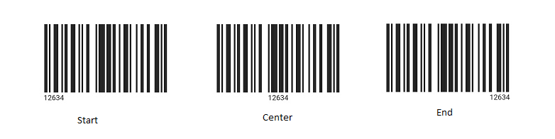 text align