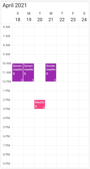 Recurrence Series in Flutter Event Calendar