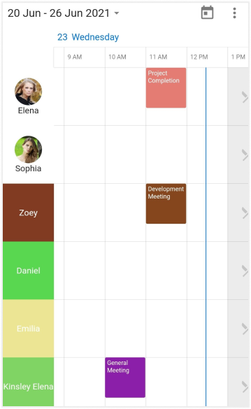 Resource View Header Builder in Flutter Event Calendar