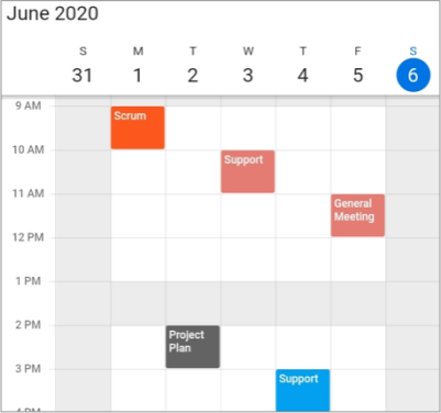 Flutter Event Calendar time regions