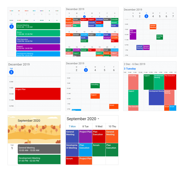 Flutter Event Calendar appointments
