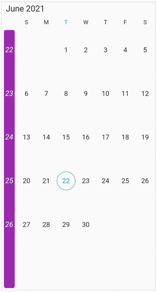 Week Number Appearance in Flutter Date Range Picker