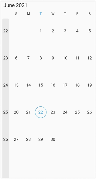 Week Number in Flutter Date Range Picker