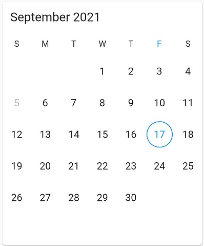 selectable day predicate Range Picker