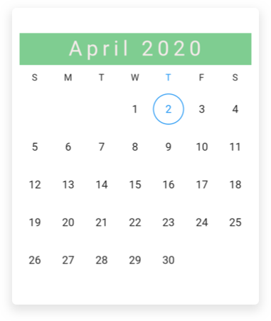 Header appearance Date Range Picker
