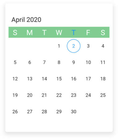 View Header appearance Date Range Picker