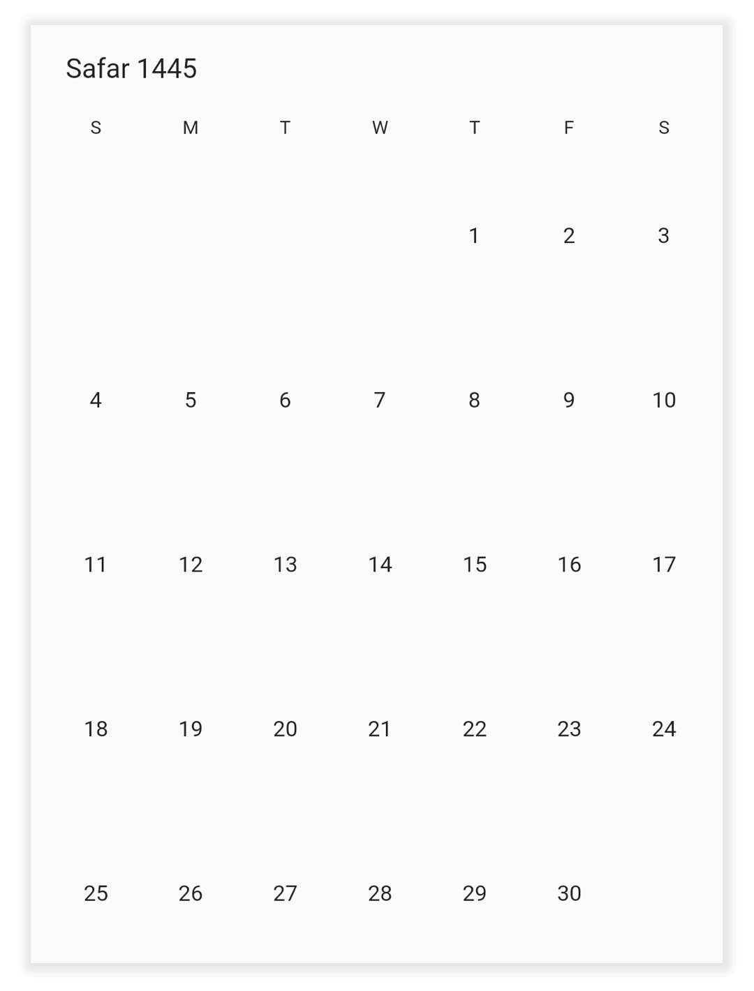 Hijri programmatic date navigation