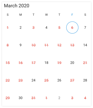 Blackout dates Date Range Picker