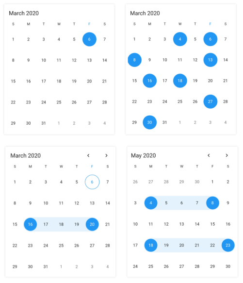 Date selection Date Range Picker