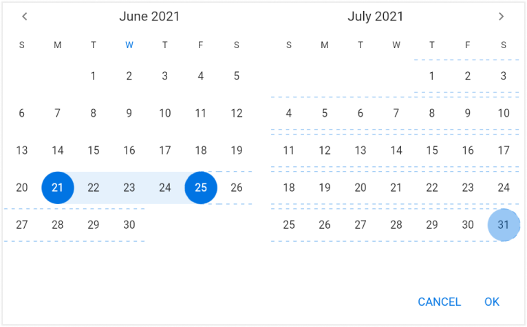 Extendable Range Selection in Flutter Date Range Picker