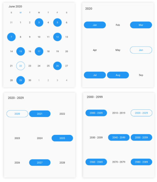 MultiSelection Date Range Picker