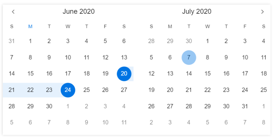 Multi-date picker view