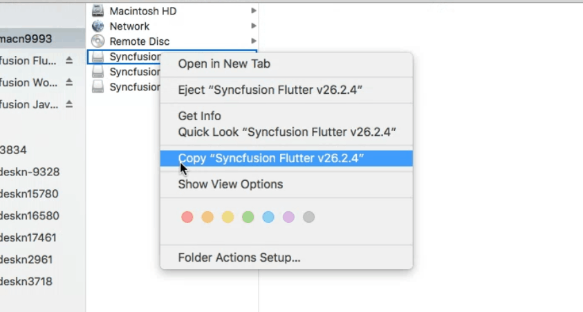 Syncfusion Essential Studio Flutter in mounted disk