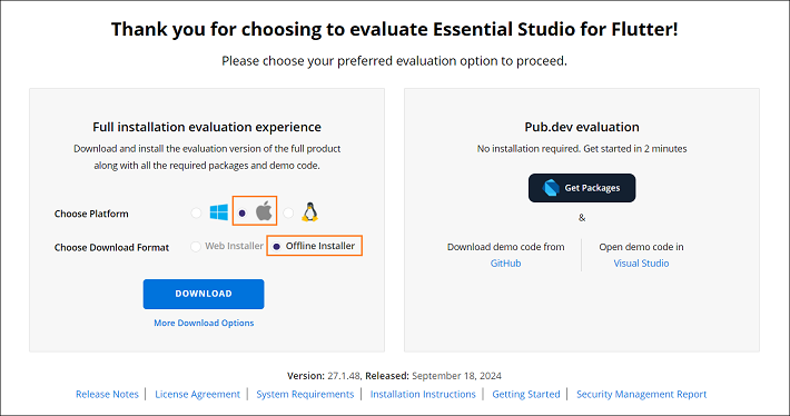 Trial and downloads of Syncfusion Essential Studio