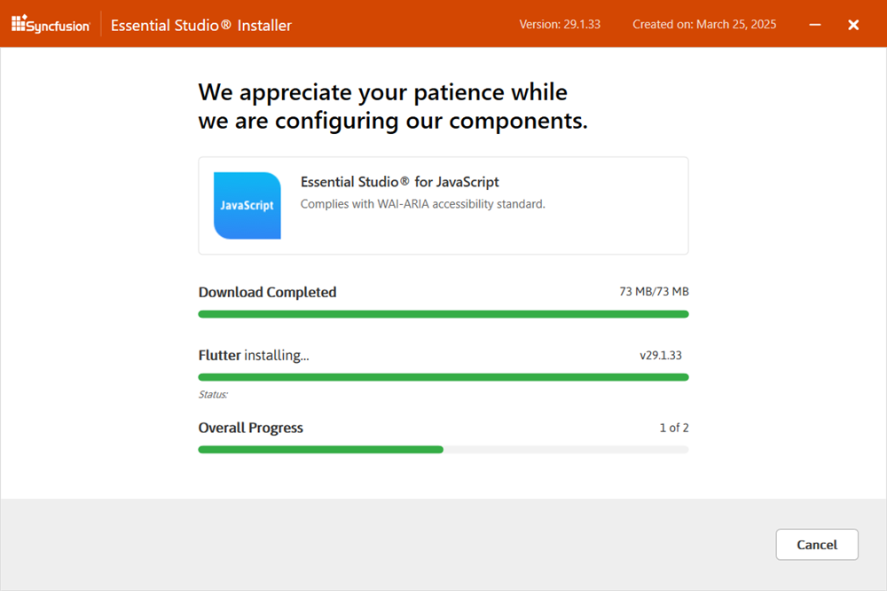 Download and Installation progress install/uninstall