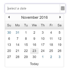 PHP datepicker control