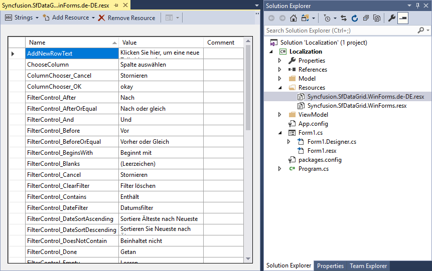 Windows Forms Localization datagrid localized .resx file