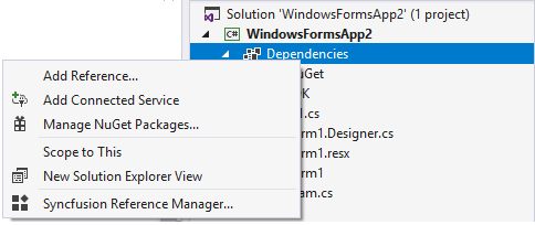 NETcore showing add reference
