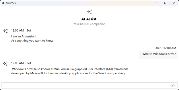 Windows Forms AI AssistView control getting started