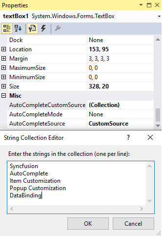 Windows Forms AutoComplete Customsource datasource