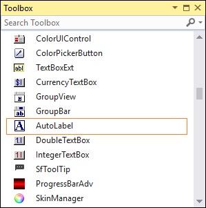 Drag and drop AutoLabel from toolbox.