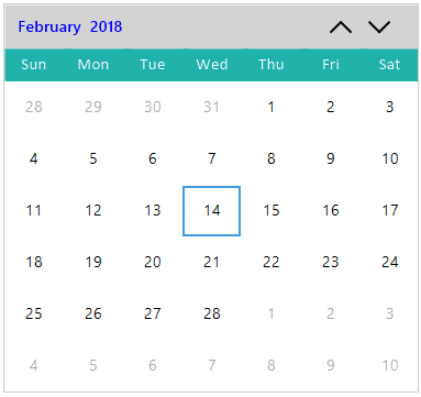 SfCalendar header customization