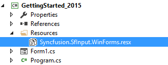 Add resx file in application