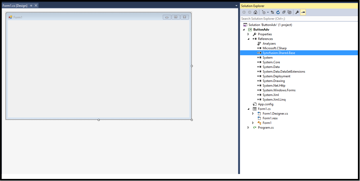 Windows forms ButtonAdv dependency assembly reference