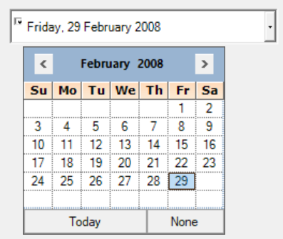 DateTimePickerAdv date range