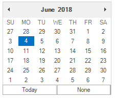 MonthCalendarAdv control