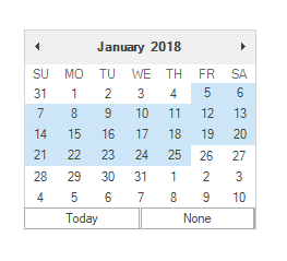 Date range specified