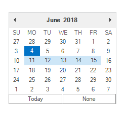 Multiple date selection