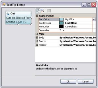 Appearance settings for SuperToolTip