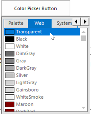 Windows Forms ColorPickerButton showing style of Office2016Colorful