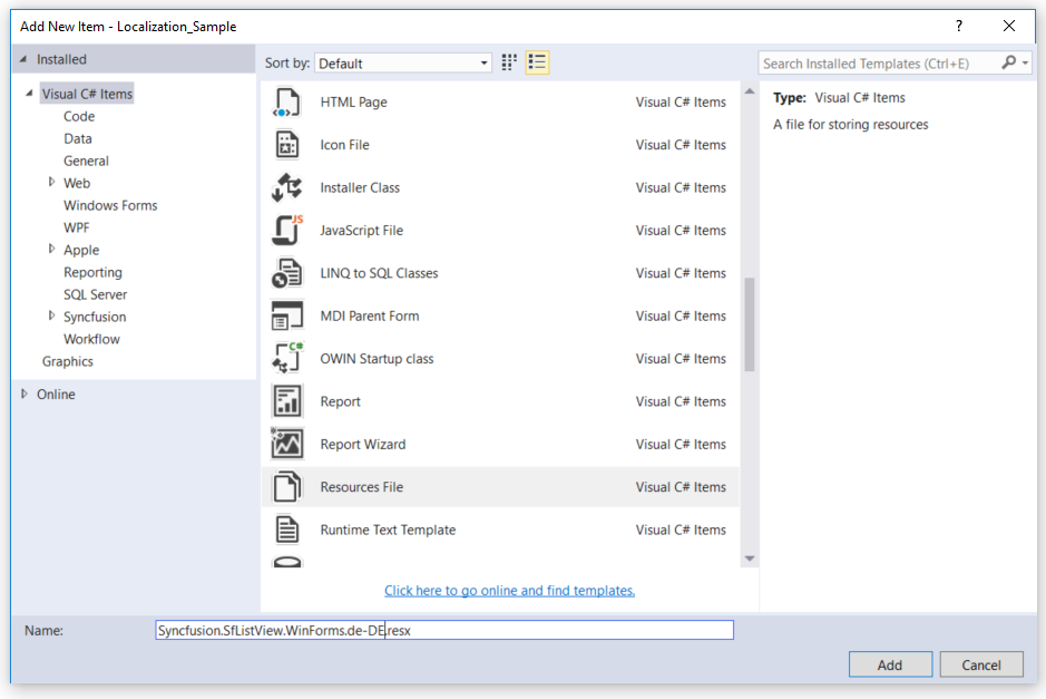 Custom resource file