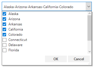 Custom character to separate the items