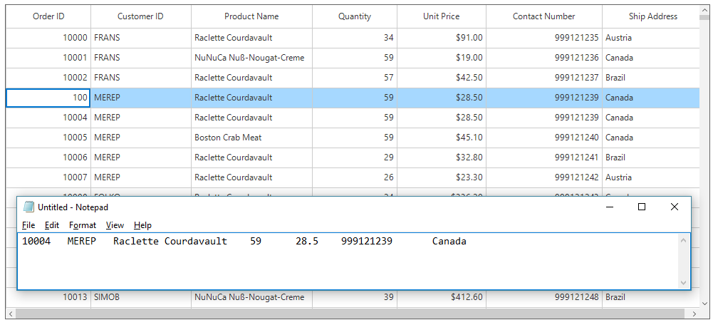 Windows forms datagrid displays editing the text while paste the data
