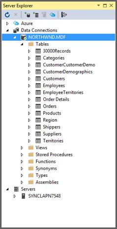 Connected databases in the projects