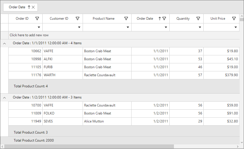 Change group summary row height