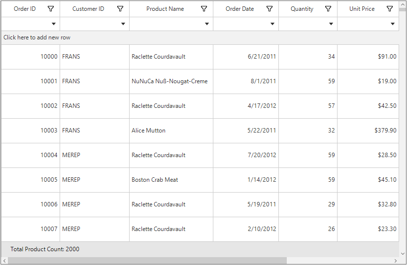 Change default record row height without grouping