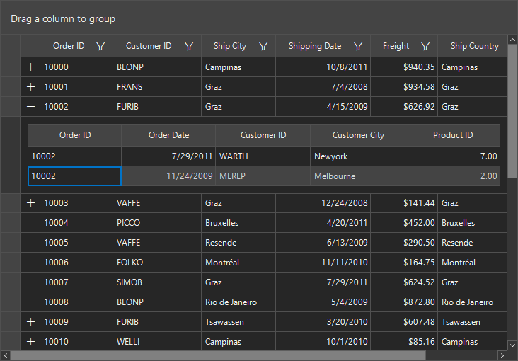 Office2016black theme applied in winforms datagrid