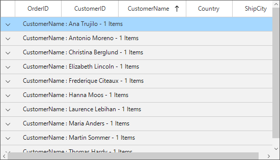 WindowsForms DataGrid showing grouped data
