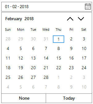 Drop-down calendar size customization