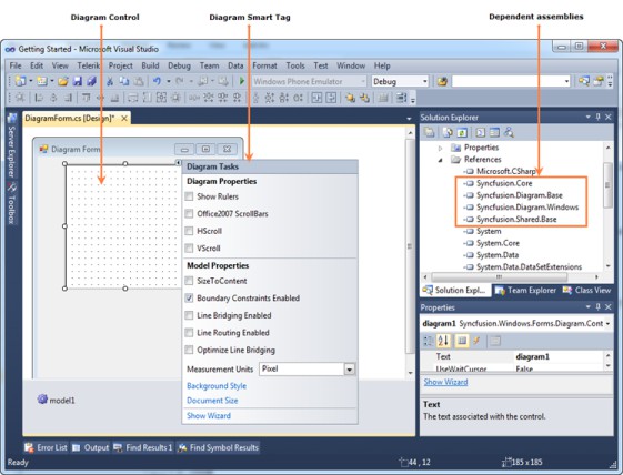 Add Diagram control through project in WindowsForms