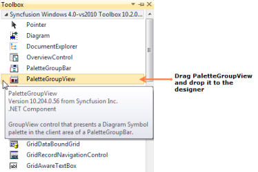 Palette group view in WindowsForms Diagram