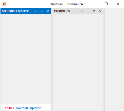 Customized tab foreground with tabbed dock window